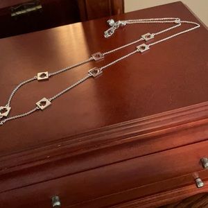 Kate Spade Never Worn Long Silver Necklace